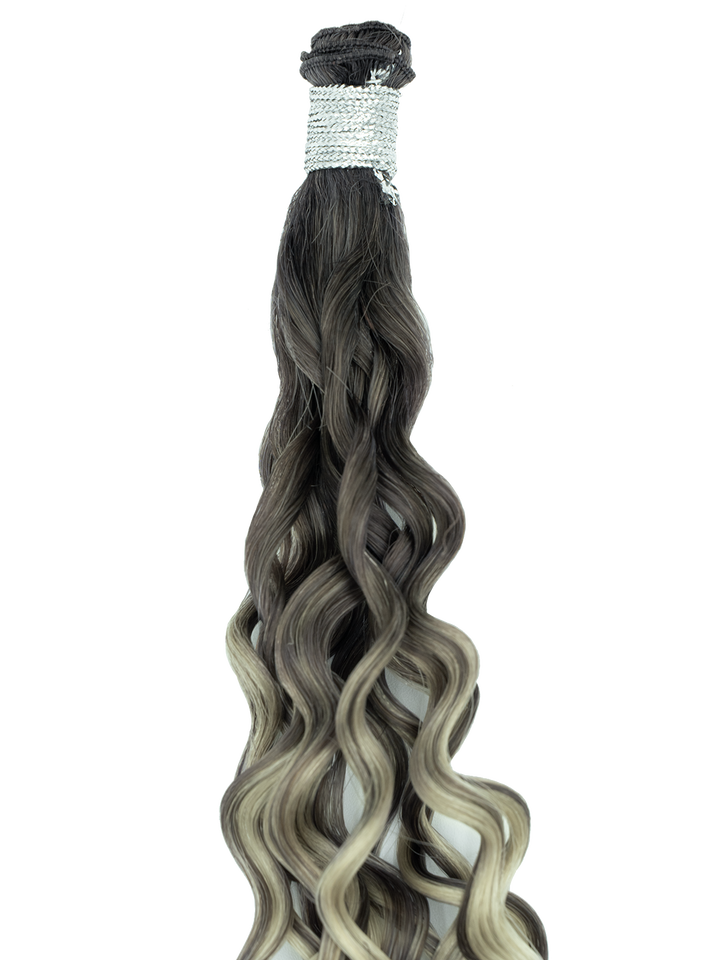 Bohyme Ethos Individual Hand Tied Weft - Blended Curl 22" Color R7A/7A/BL64