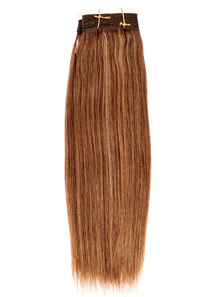 16" Machine Tied Weft - Platinum Yaki - Thickest Straight